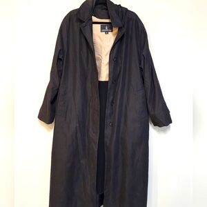 London Fog Black Teench Coat with Hood and Liner | Size 16 | Winter Trench Coat